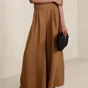 Banana Republic linen rust colored Wide-Leg Pants sz 2